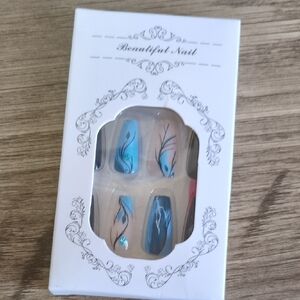 Blue and Black Nail Art Set